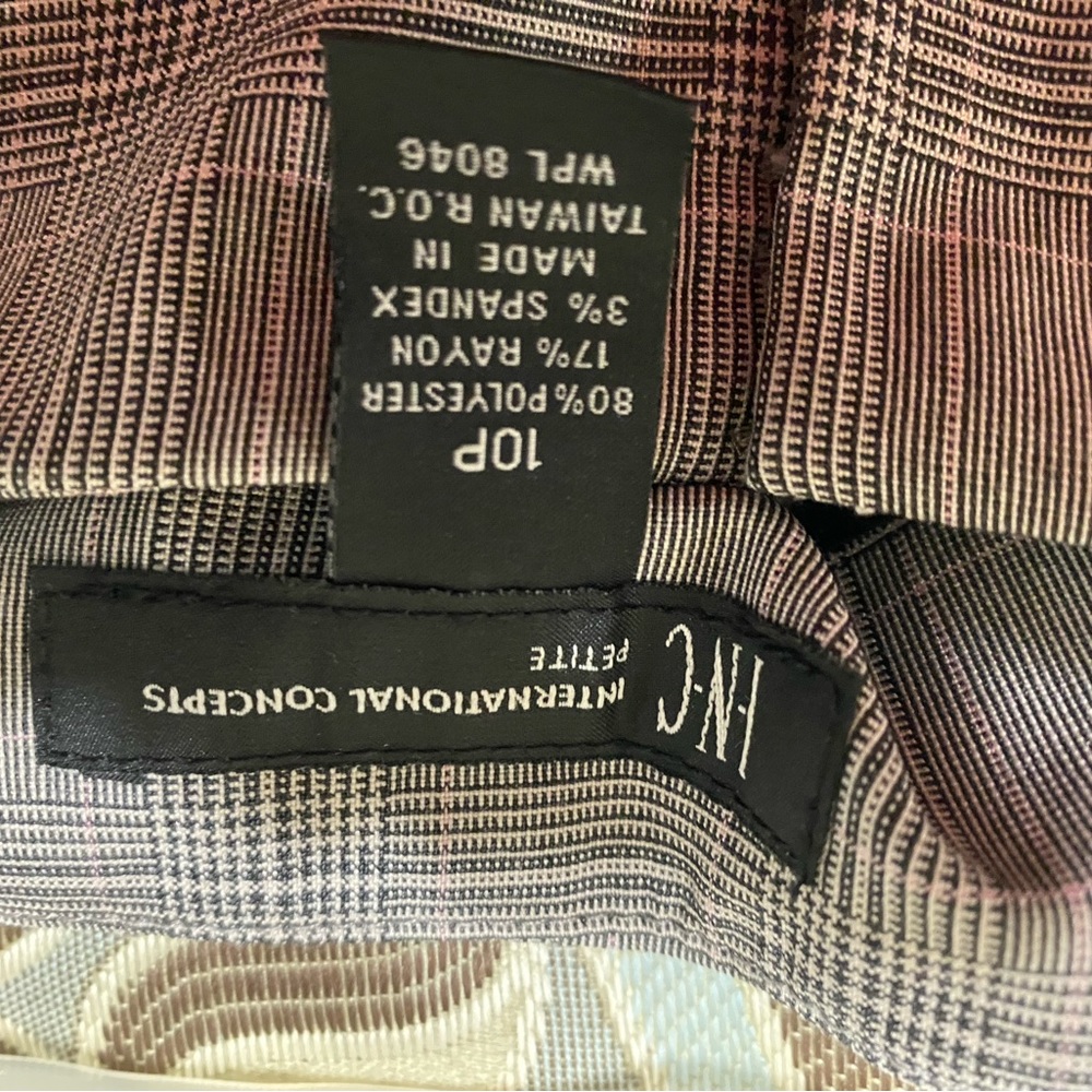 INC Brand size 10 petite light gray plaid pants - NWT - Picture 3 of 3